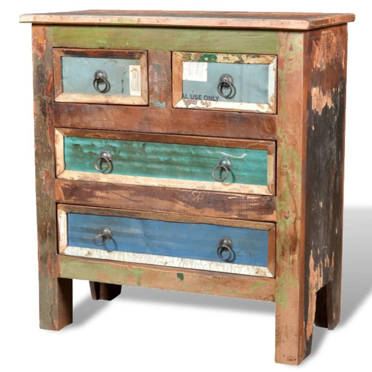 VIDAXL Armoire avec 4 tiroirs Bois massif de recuperation
