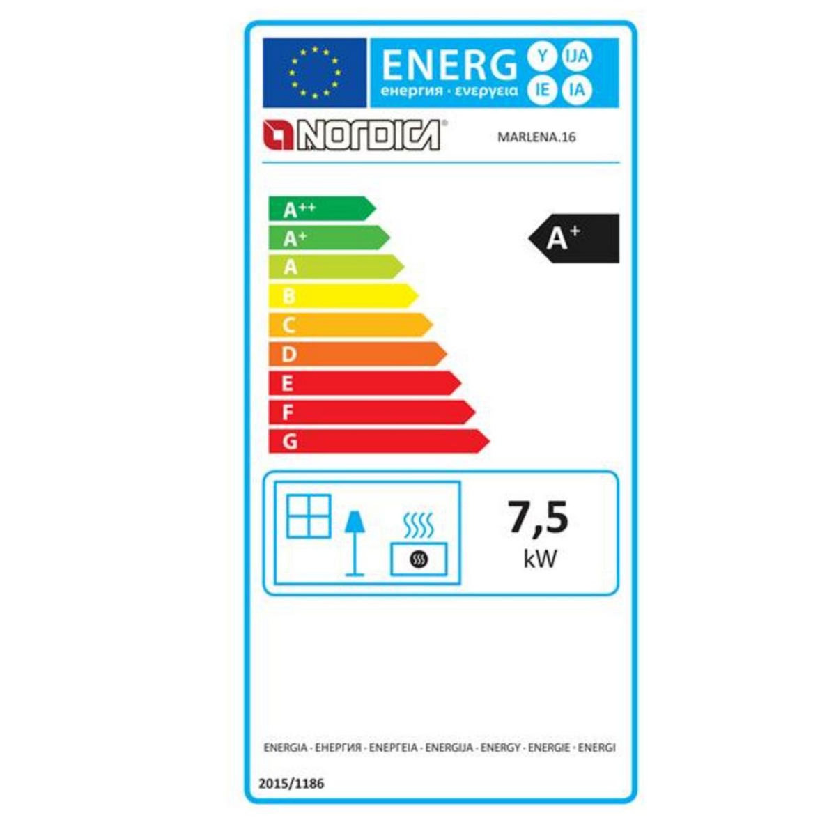 NORDICA EXTRAFLAME Poêle à bois fonte 7.5kw - MARLENA.16