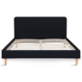 Voir la diapositive 4 : ID MARKET Lit double scandinave BALTA avec tête de lit et sommier 140 x 190 cm tissu noir