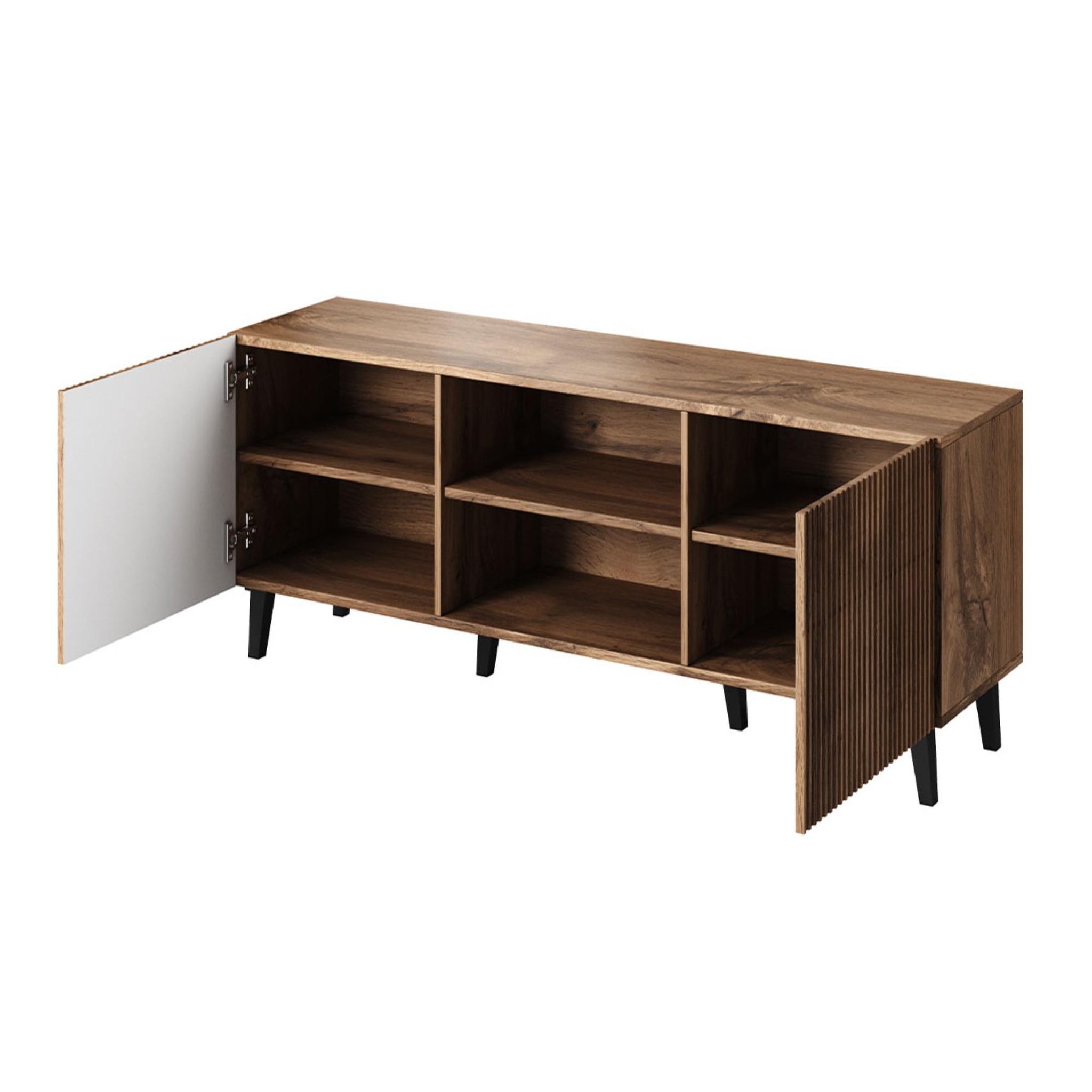 Voir la diapositive 2 : BEST MOBILIER Come - meuble tv - effet bois - 2 portes et 2 niches - 150 cm