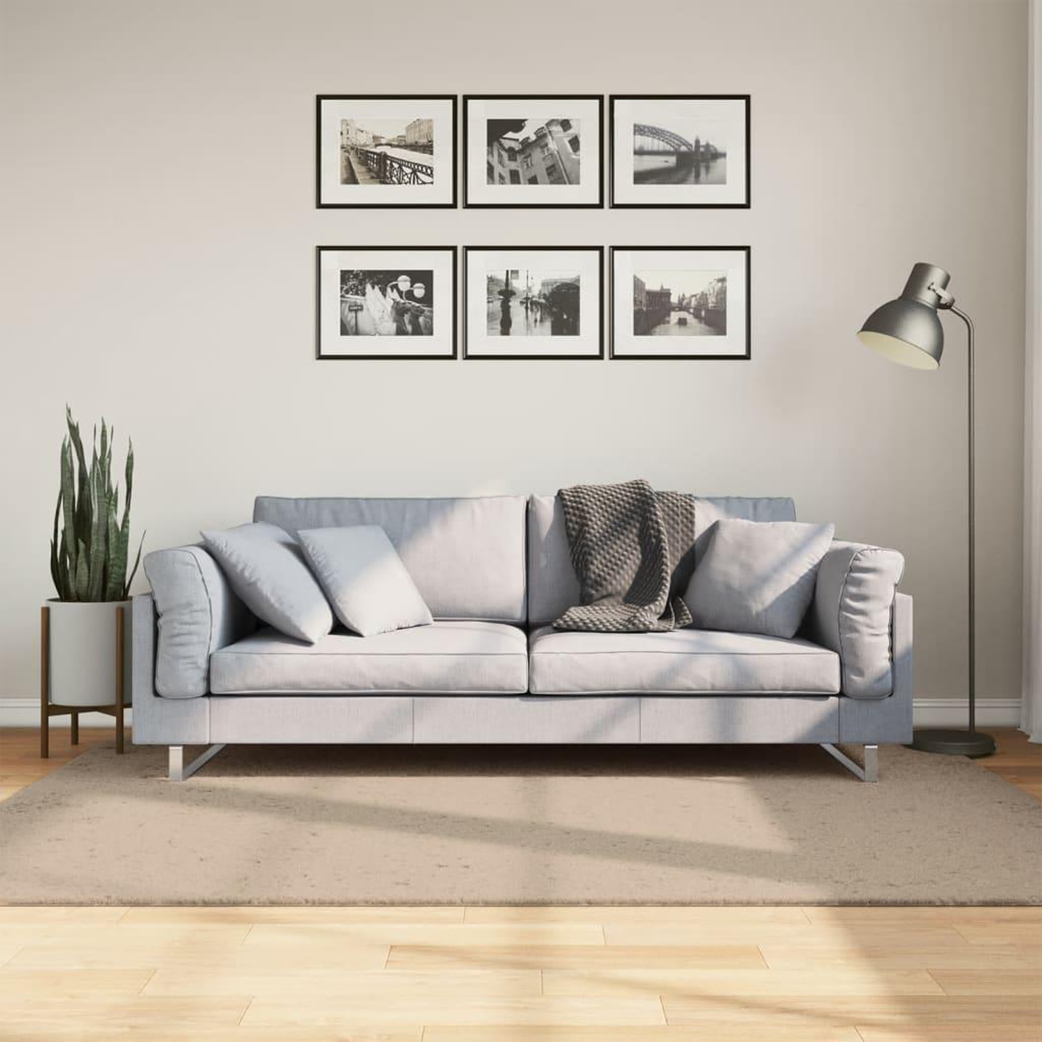 VIDAXL Tapis HUARTE a poils courts doux et lavable sable 140x200 cm