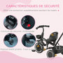 Voir la diapositive 5 : HOMCOM Tricycle 2 en 1 pour enfants avec poignée de poussée réglable, 2 paniers et pédales - pour 18 mois - 5 ans - noir