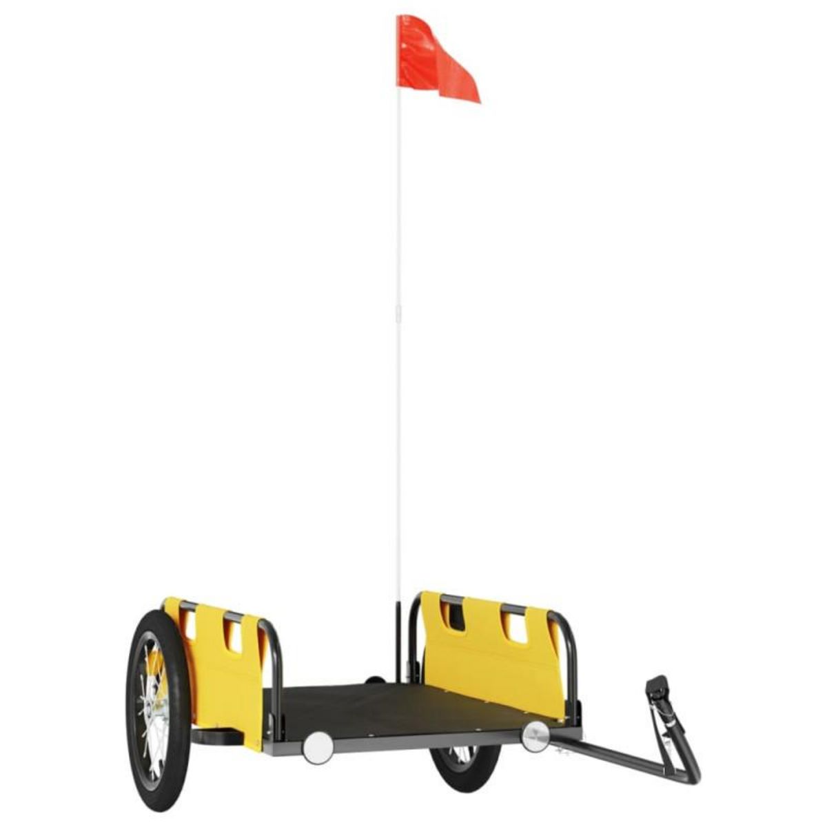 VIDAXL Remorque de vélo jaune tissu oxford et fer