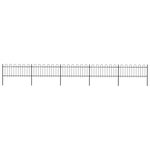 VIDAXL Cloture de jardin avec dessus en cerceau Acier 8,5 x 0,8 m Noir