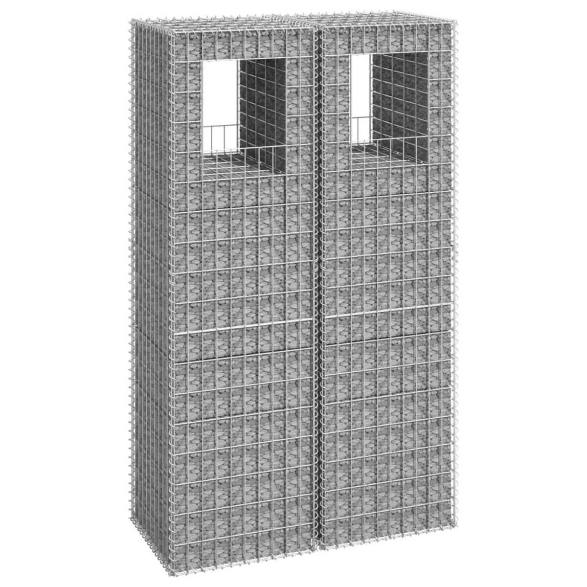 VIDAXL Poteaux a panier de gabion 2 pcs 50x50x180 cm Fer