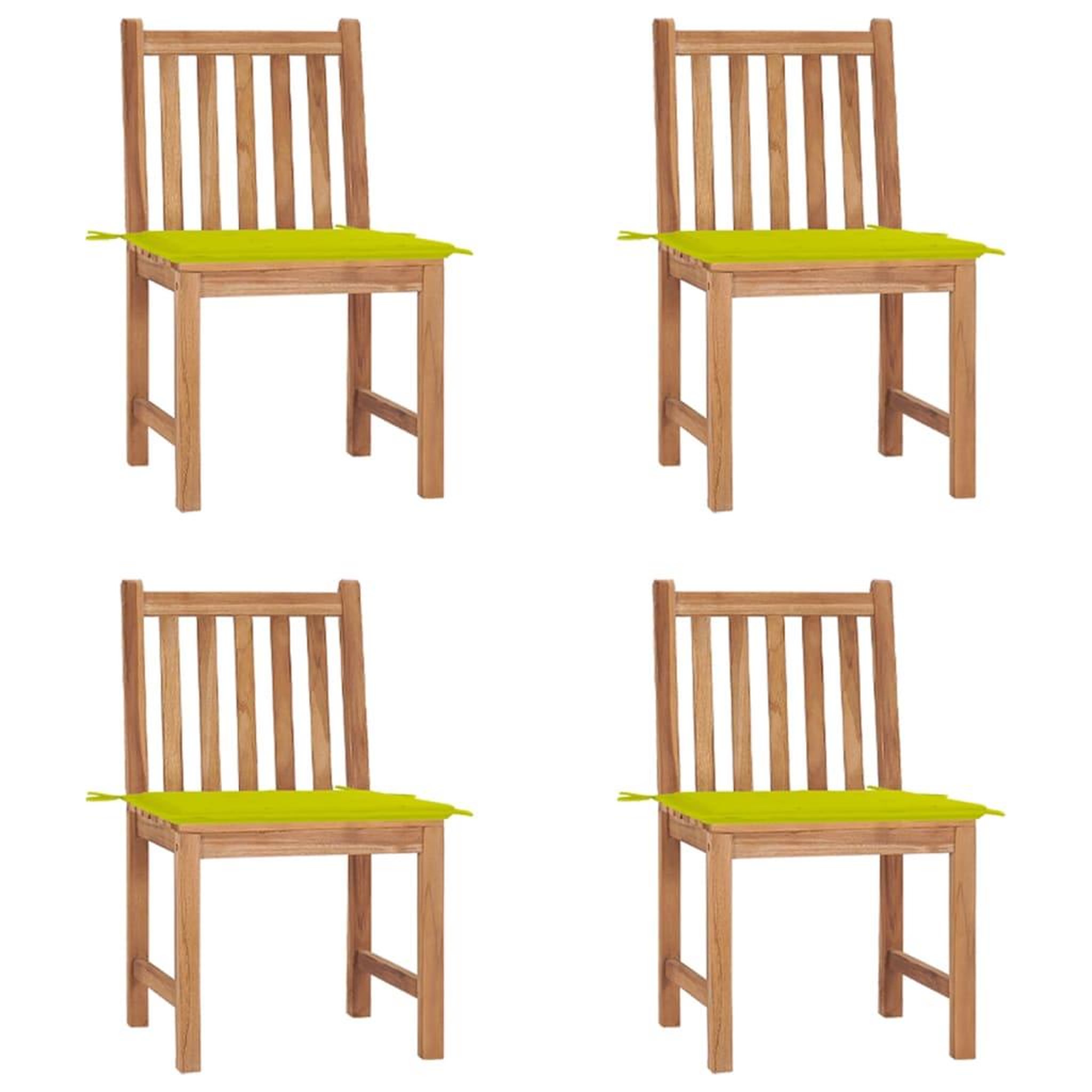 Voir la diapositive 1 : VIDAXL Chaises de jardin lot de 4 avec coussins Bois de teck massif