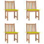Voir la diapositive 1 : VIDAXL Chaises de jardin lot de 4 avec coussins Bois de teck massif