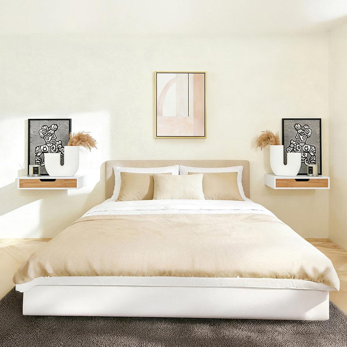 SOBUY Étagère Murale avec Tiroir Blanc 40x25x8cm FRG92-WNX2