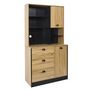 Voir la diapositive 2 : Paris Prix Buffet de Cuisine  Chef  169cm Naturel & Noir