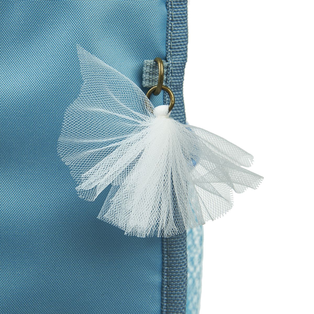 AUCHAN Cartable 38 cm CP/CE1/CE2 bleu motif fleurs avec leds