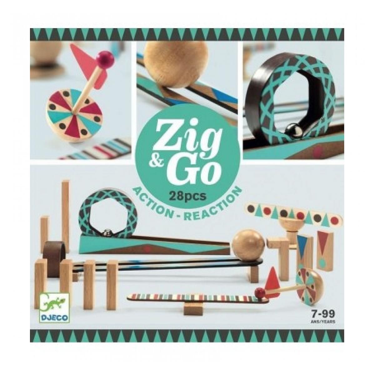 Djeco Zig and Go Roll 28 pieces Jeu de construction