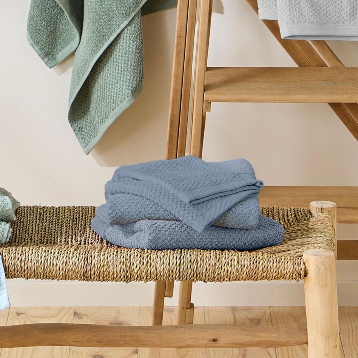 GUY LEVASSEUR Lot 2 serviettes de bain et 2 gants de toilette