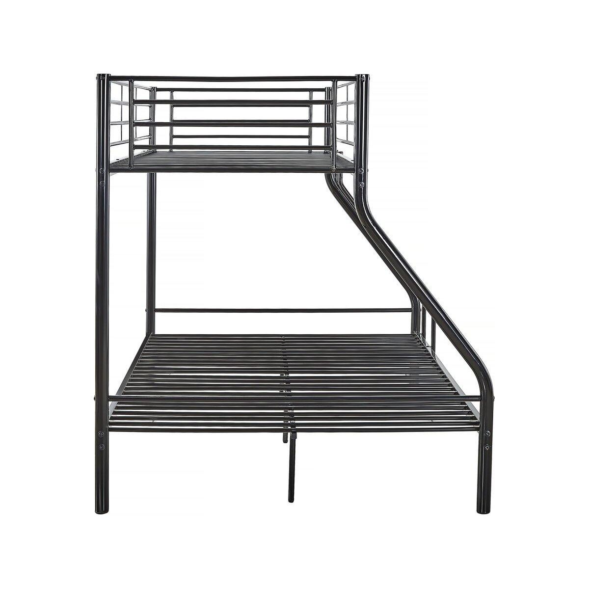 Habitat et Jardin Lit superposé en métal  Leo  Sommiers inclus - 90/140 x 190 cm - Noir