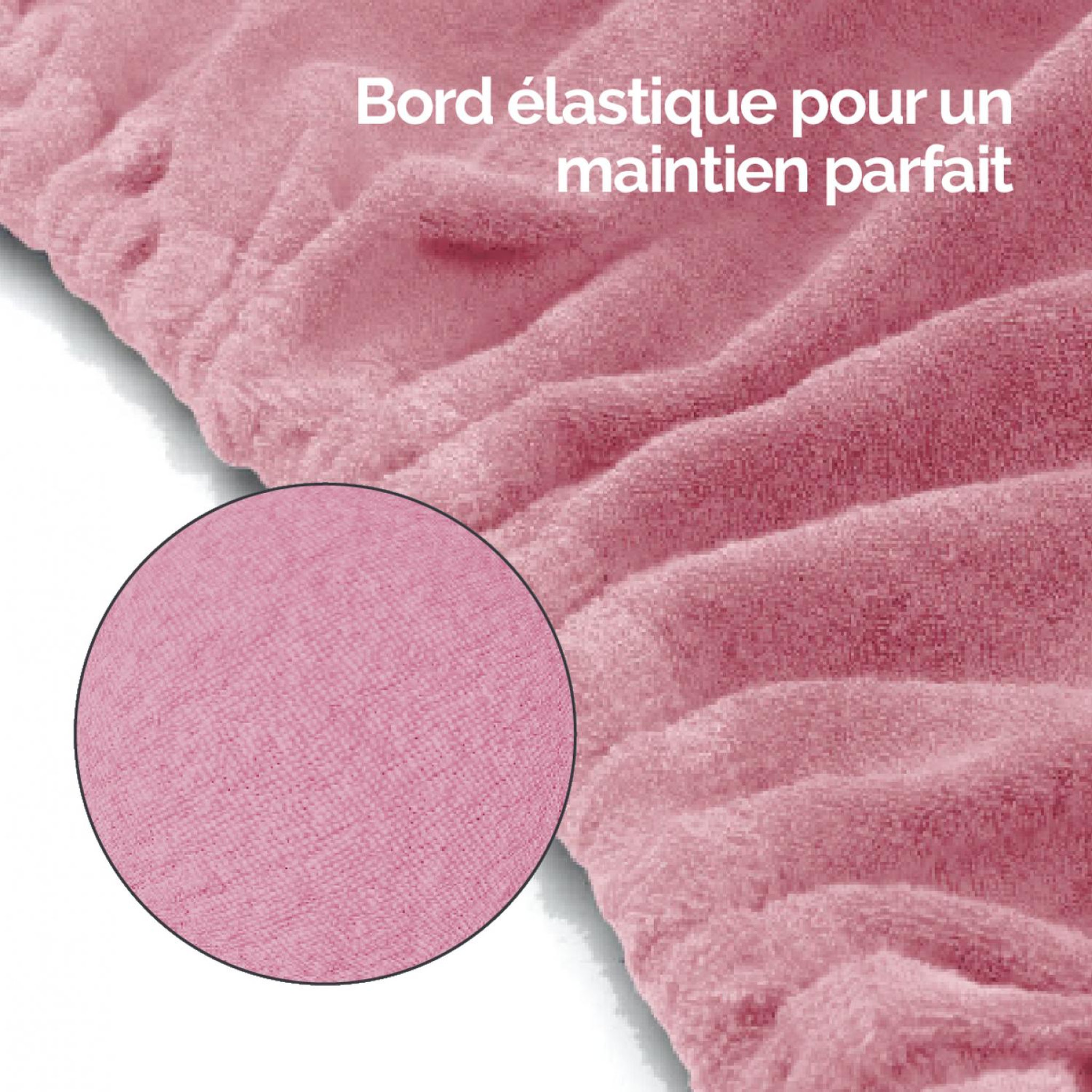 Voir la diapositive 4 : VIVEZEN Drap housse de protection en éponge pour coussin demi-rond 66 cm x 22 cm x 12 cm de table de massage - Rose pastel