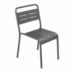 CONCEPT USINE Lot de 6 chaises de jardin empilables gris foncé BERGAME