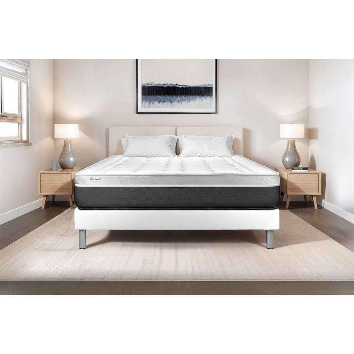 VITALIT Ensemble VITAL SOFT 90 x 200 cm sommier Kit blanc