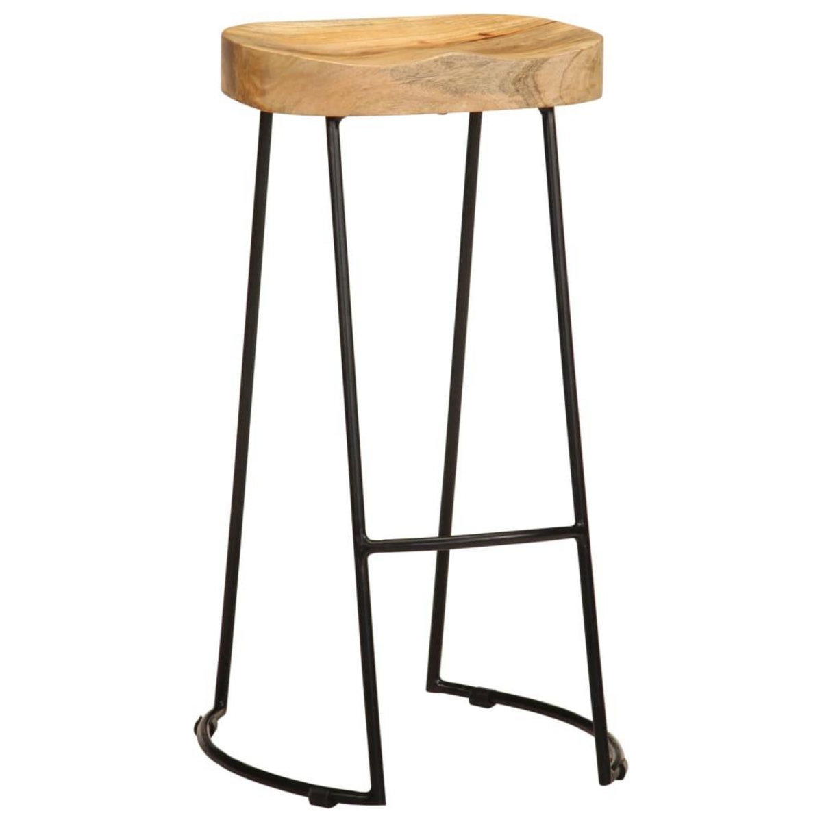 VIDAXL Tabourets de bar lot de 2 bois de manguier massif