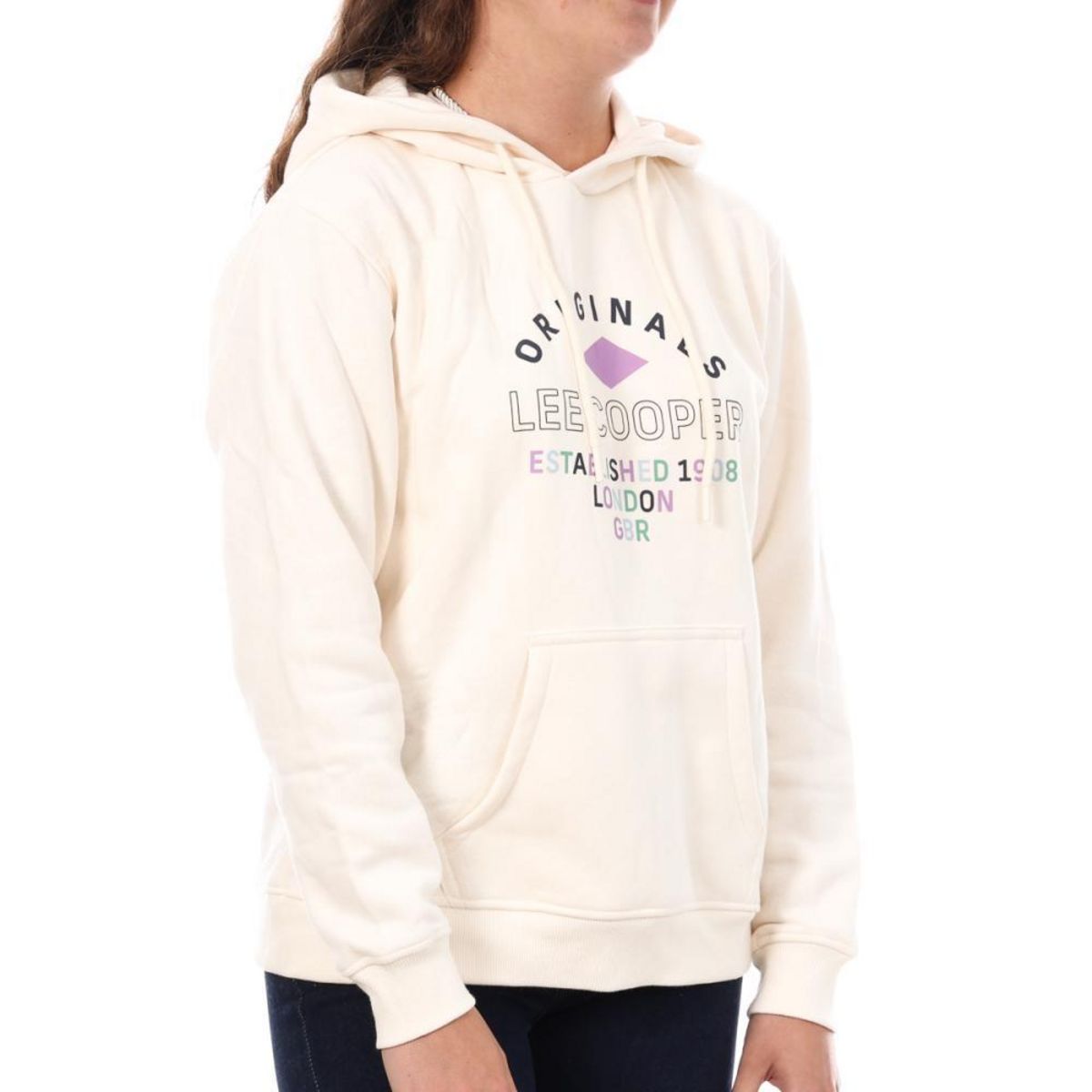 Lee Cooper Sweat à Capuche Ecru Femme Lee Cooper Octavi