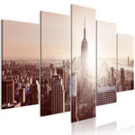 Paris Prix Tableau 5 Panneaux  Sun Over Manhattan Wide Brown. Coloris disponibles : Multicolore