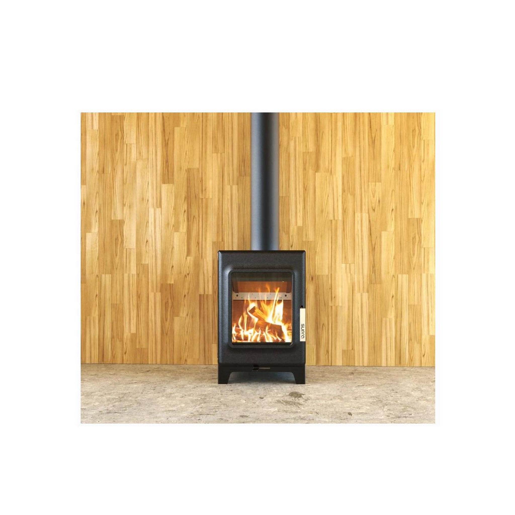 Voir la diapositive 4 : Supra Poêle à bois fonte acier 4.8kw noir - FR9016310B