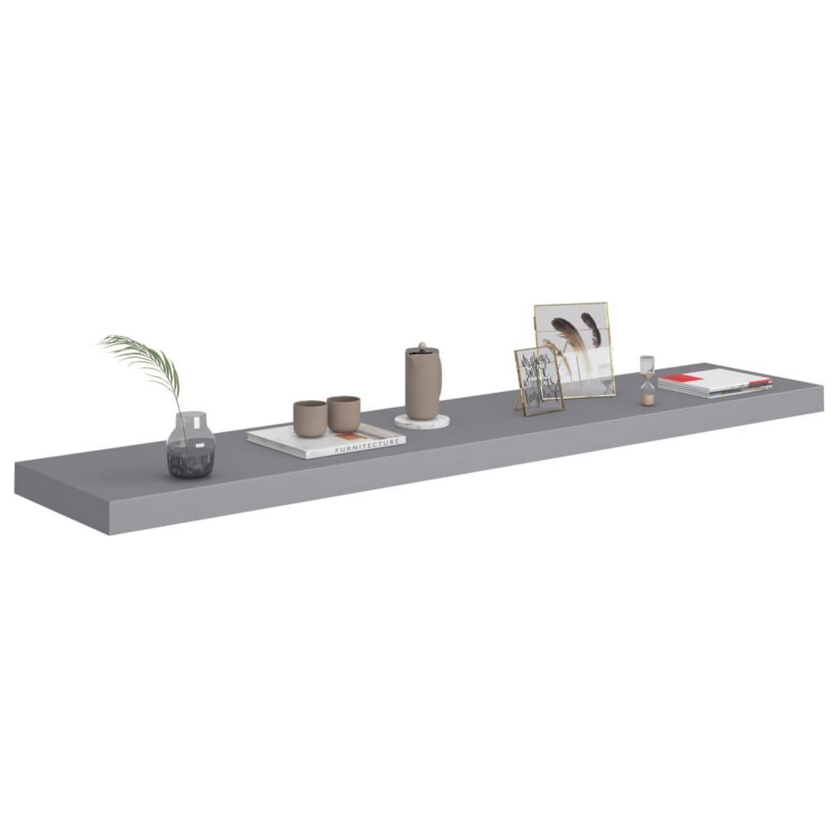 VIDAXL Etagere murale flottante gris 120x23,5x3,8 cm MDF