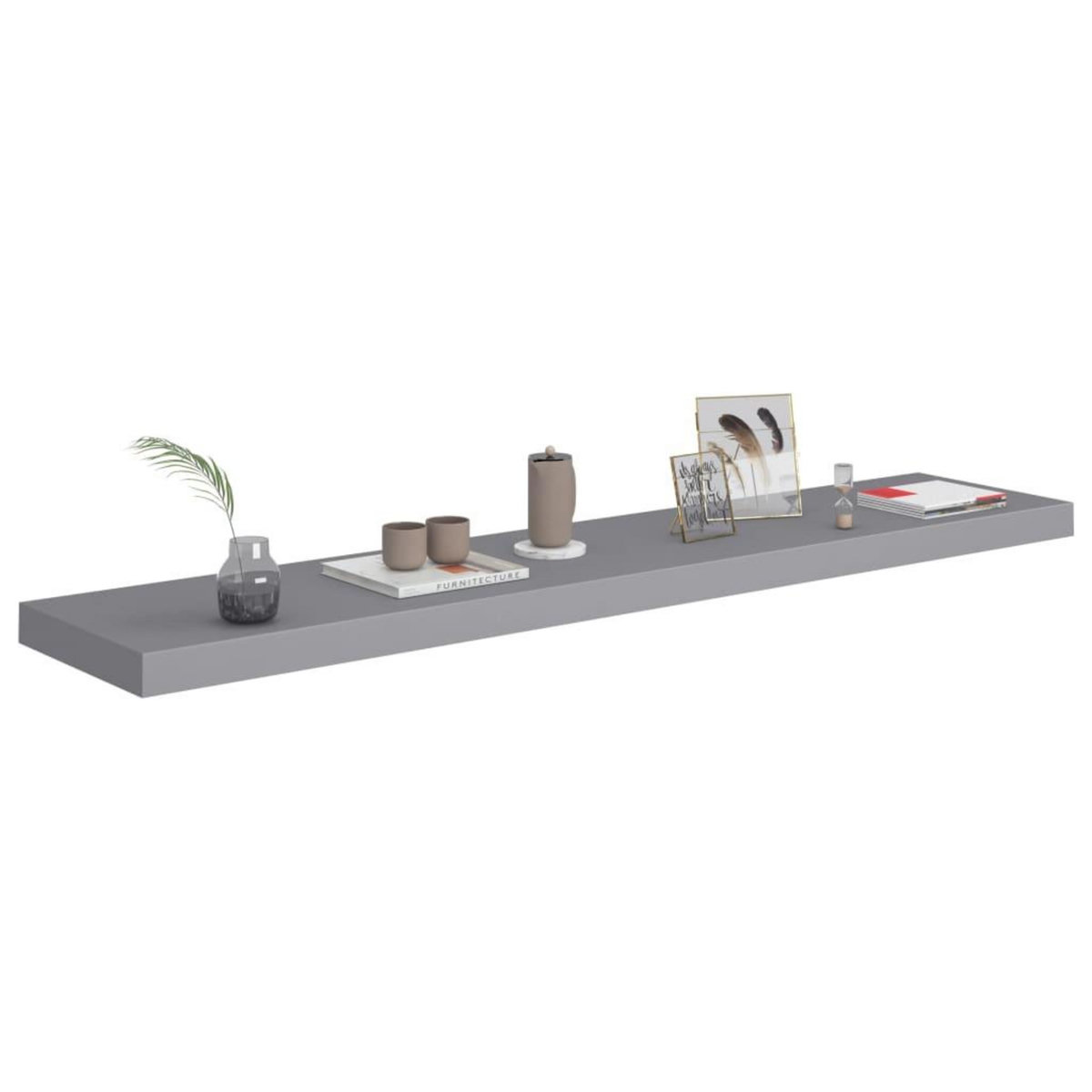 VIDAXL Etagere murale flottante gris 120x23,5x3,8 cm MDF