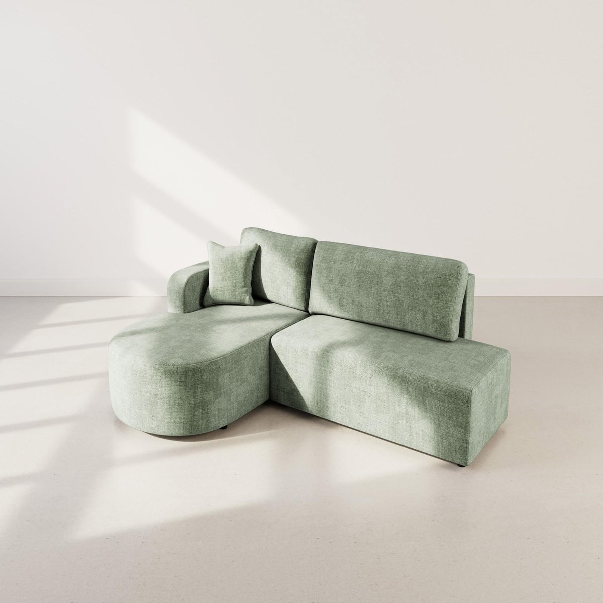 BEST MOBILIER Miro - canapé d'angle gauche 4 places convertible avec coffre en velours texturé