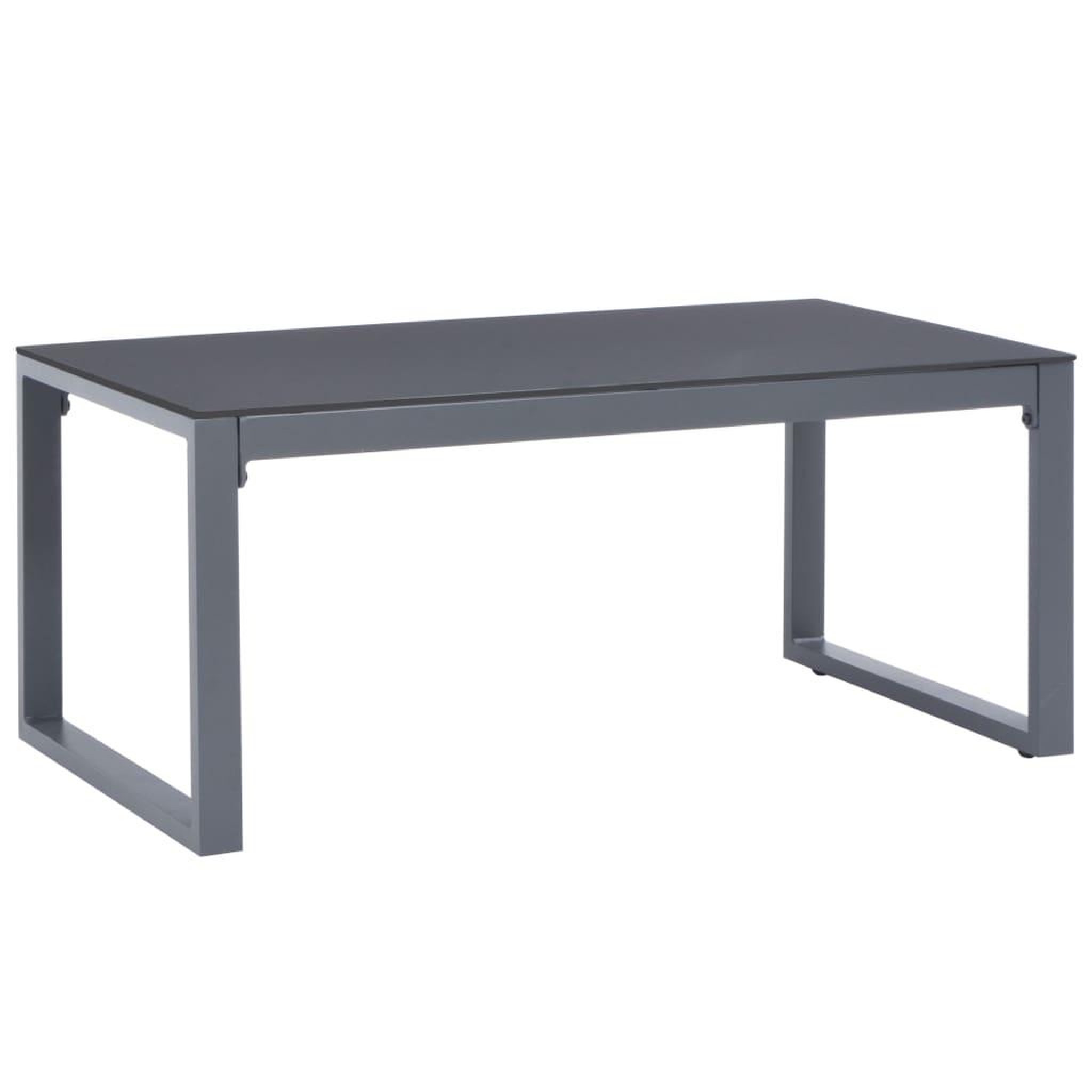 Voir la diapositive 3 : VIDAXL Salon de jardin 3 pcs et coussins aluminium noir