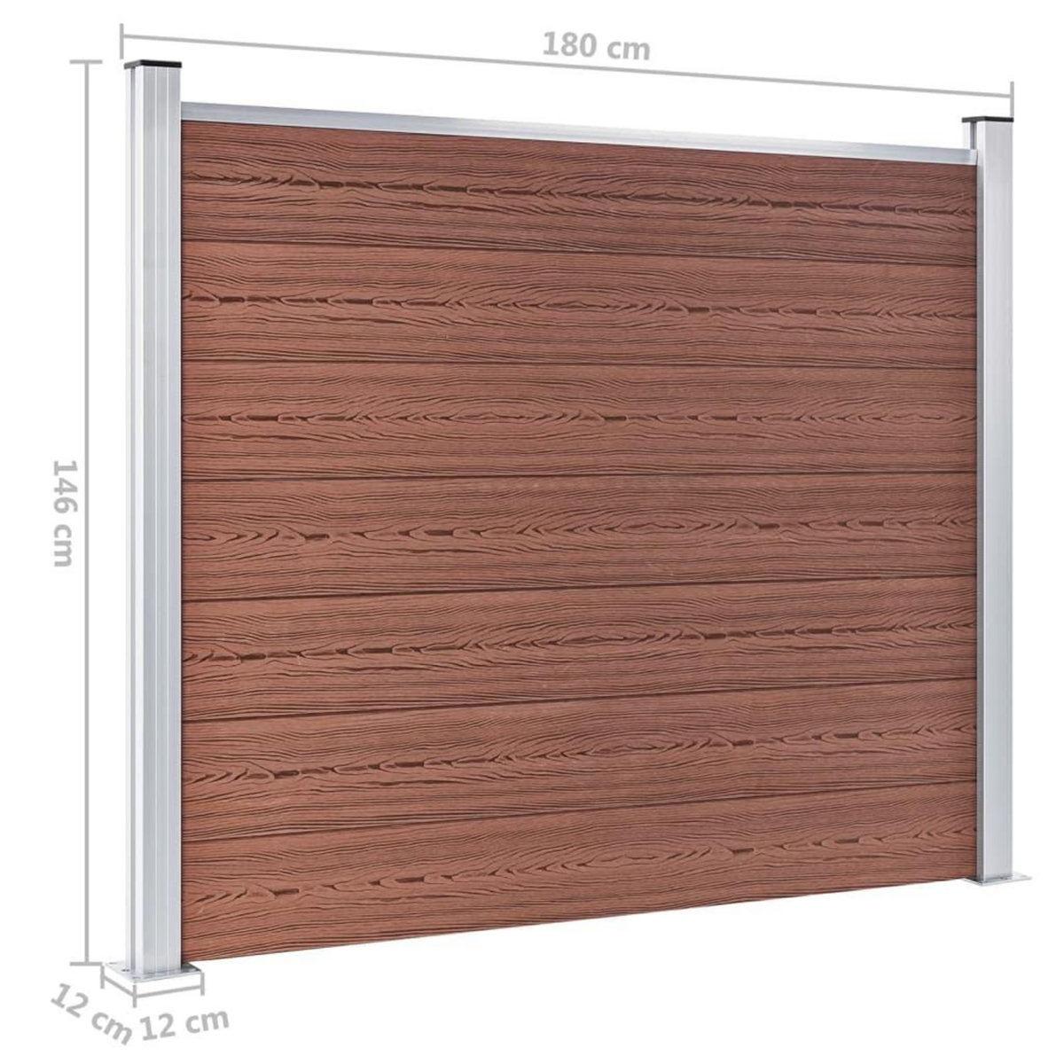 VIDAXL Ensemble de panneau de cloture WPC 526x146 cm Marron