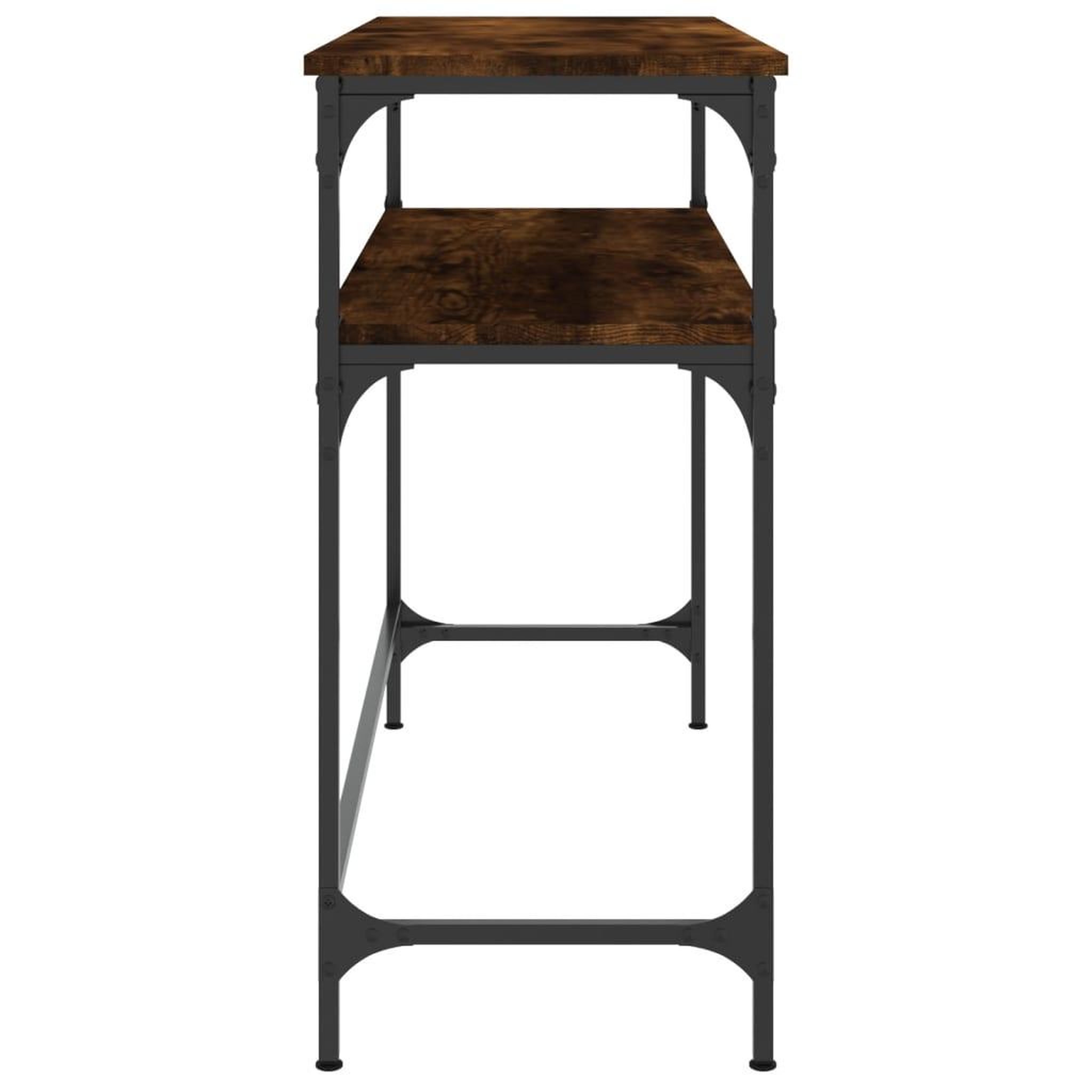 Voir la diapositive 5 : VIDAXL Table console chene fume 100x35,5x75 cm bois d'ingenierie