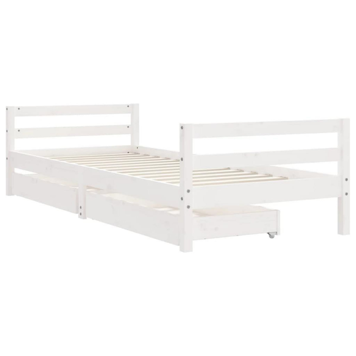 VIDAXL Cadre de lit enfant tiroirs blanc 80x200 cm bois de pin massif