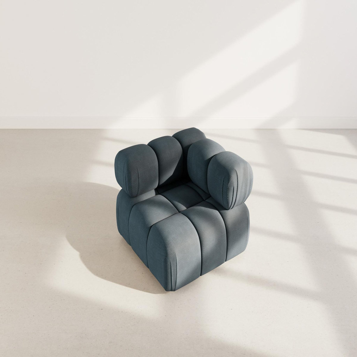 LISA DESIGN Ruby - module d'assise d'angle droit en velours texturé