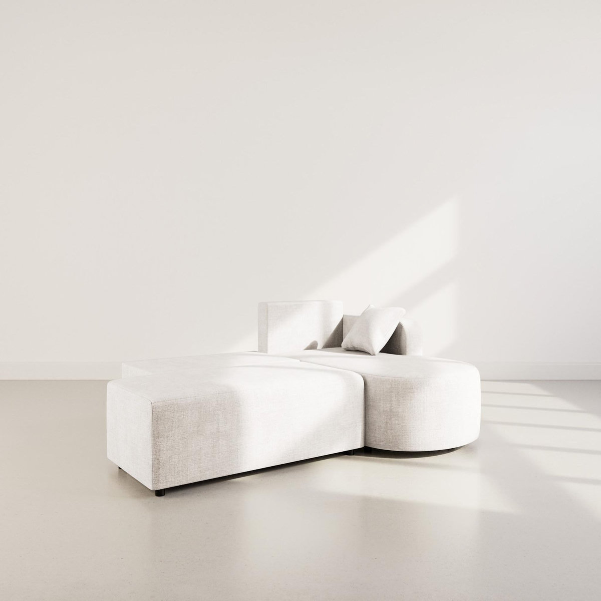 BEST MOBILIER Miro - canapé d'angle droit 4 places convertible avec coffre en velours texturé