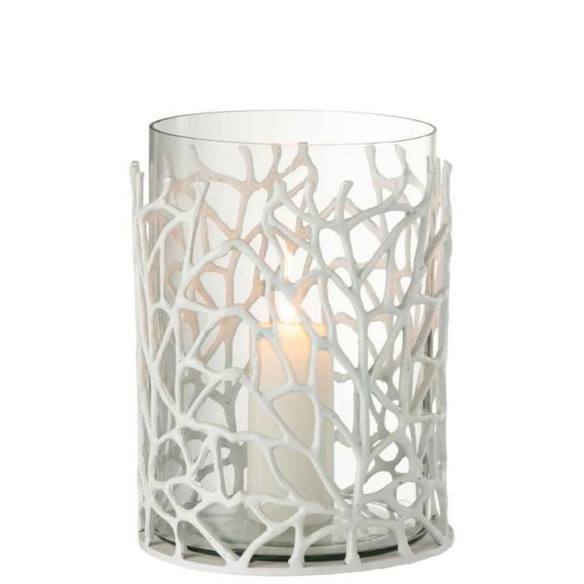 Paris Prix Photophore en Métal Design  Susura  32cm Blanc