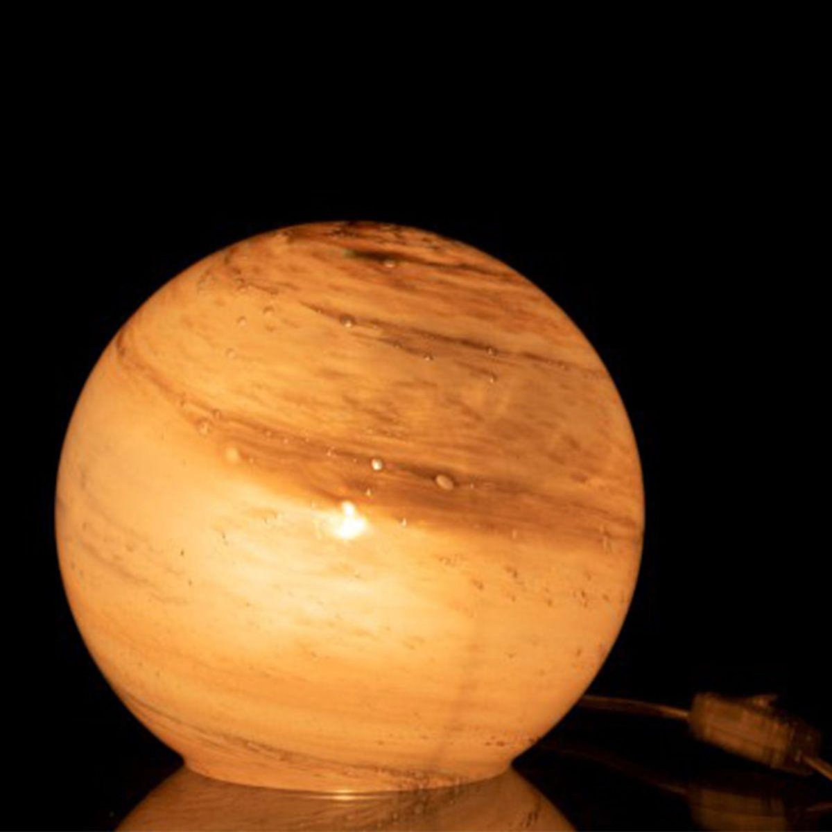Paris Prix Lampe à Poser Ronde en Verre  Dany  20cm Rose