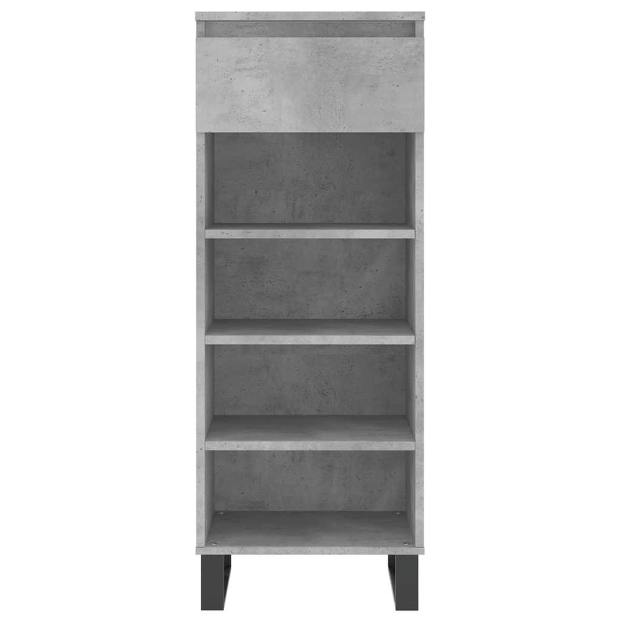 Voir la diapositive 5 : VIDAXL Armoire a chaussures Gris beton 40x36x105 cm Bois d'ingenierie