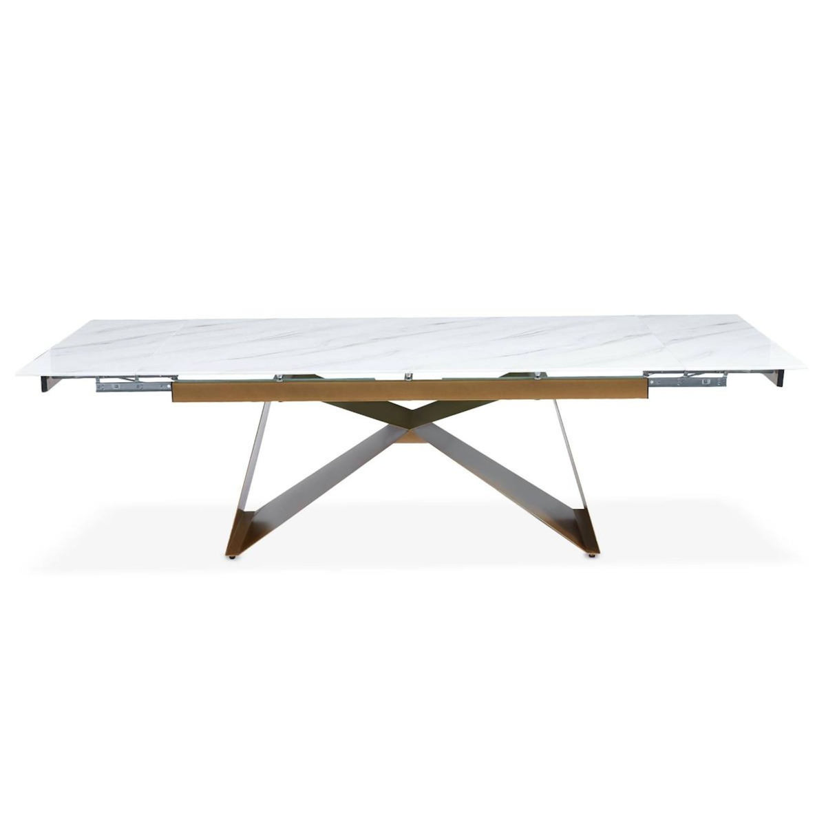 Paris Prix Table de Repas Extensible  Nayla  180-260cm Blanc & Or