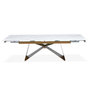 Voir la diapositive 3 : Paris Prix Table de Repas Extensible  Nayla  180-260cm Blanc & Or