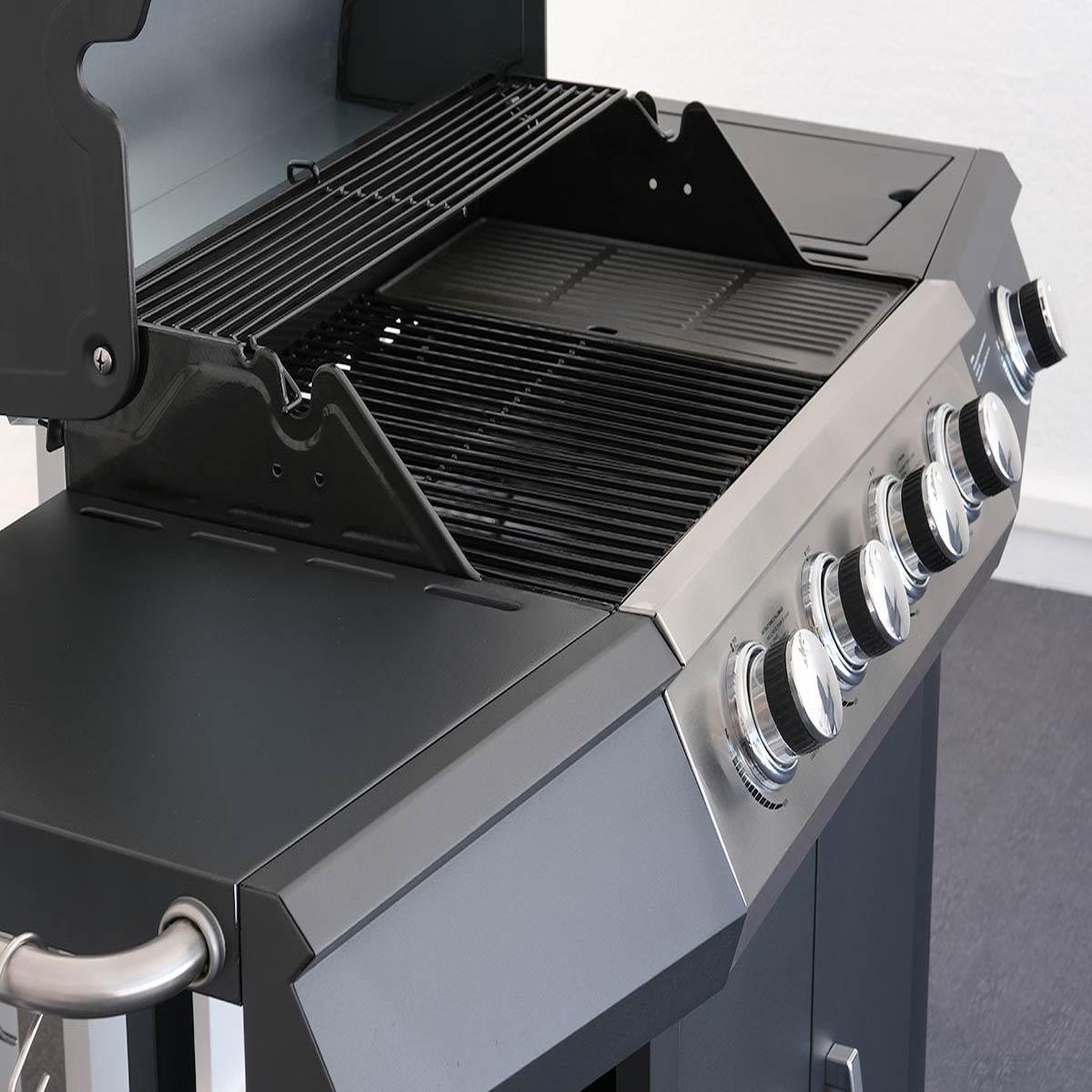 Voir la diapositive 3 : JARDIDECO Barbecue à gaz piretto 4 brûleurs + 1 brûleur latéral - jardideco