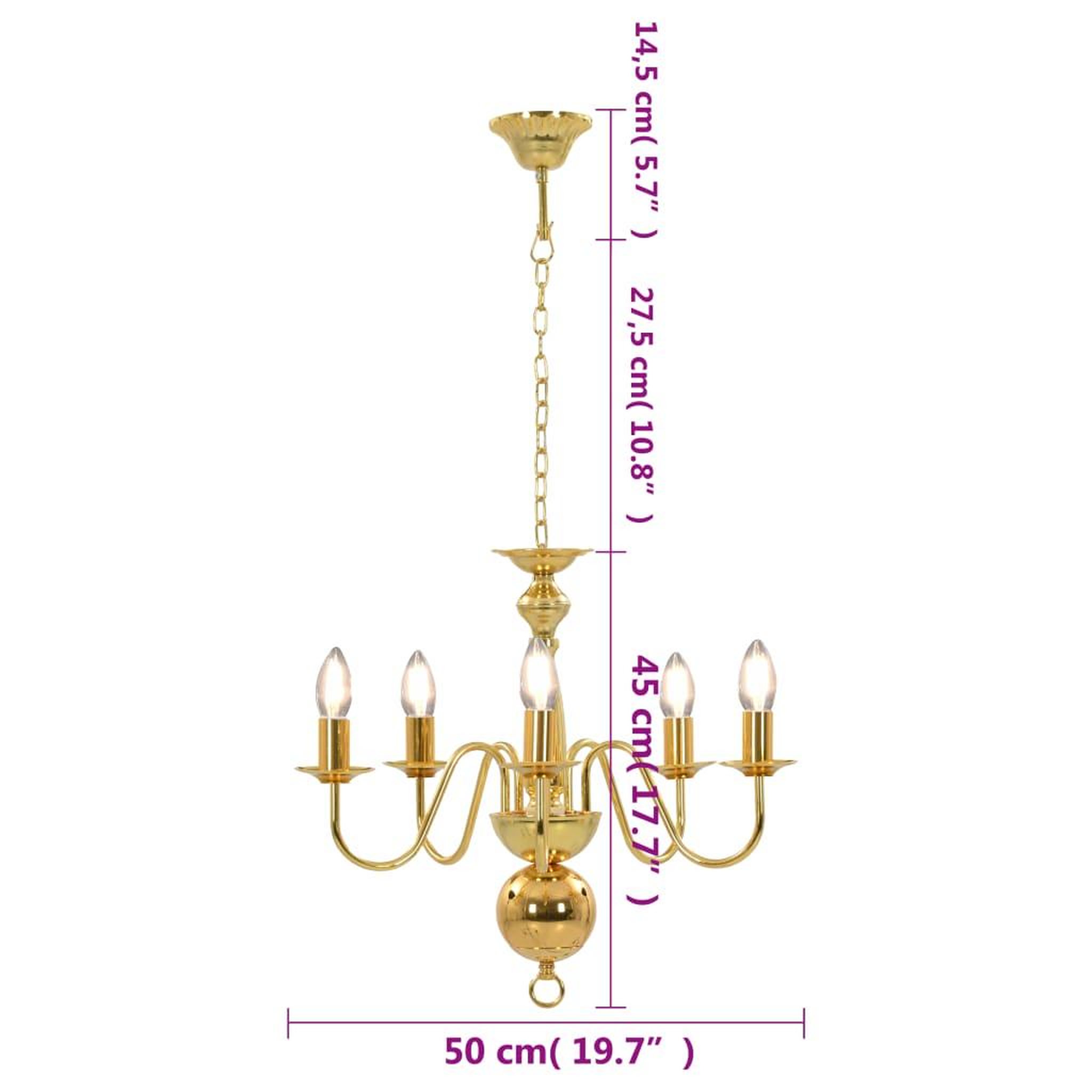 Voir la diapositive 6 : VIDAXL Lustre Dore 5 ampoules E14
