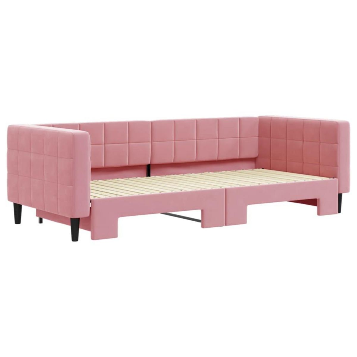 VIDAXL Lit de jour avec gigogne sans matelas rose 90x200 cm