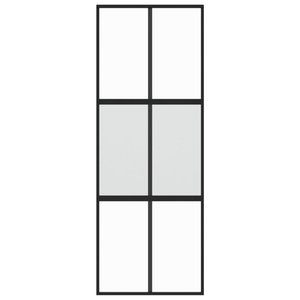 VIDAXL Porte coulissante noir 76x205 cm verre trempe aluminium