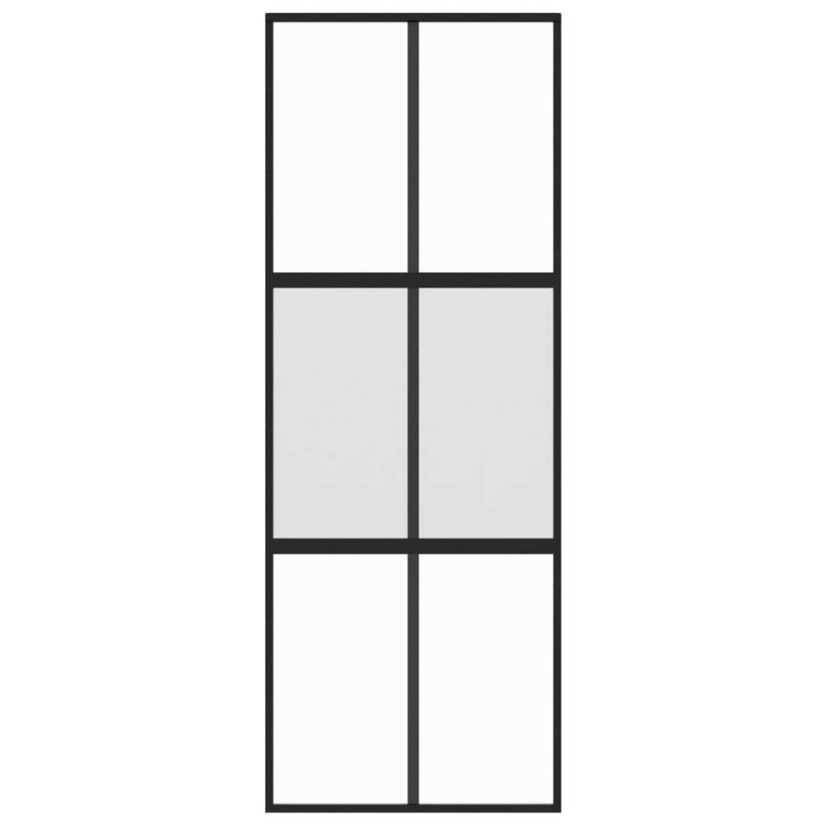 VIDAXL Porte coulissante noir 76x205 cm verre trempe aluminium