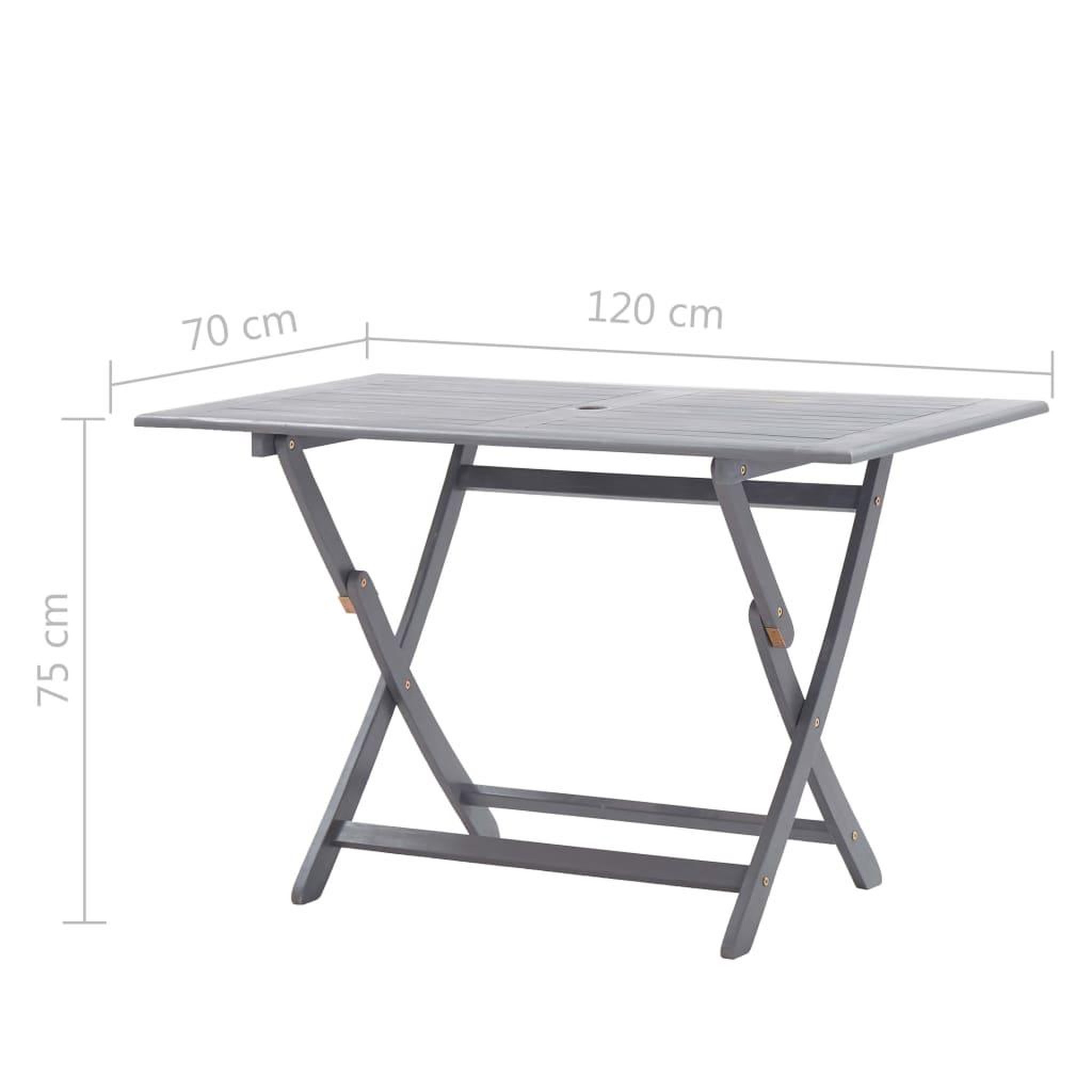 Voir la diapositive 6 : VIDAXL Ensemble a manger de jardin 7 pcs Bois d'acacia massif Gris