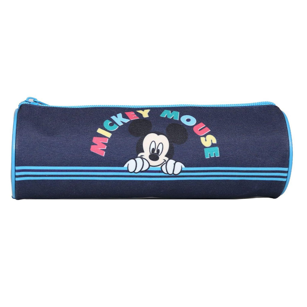 Bagtrotter BAGTROTTER Trousse scolaire ronde Mickey Bleue Rayures