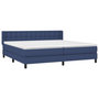 Voir la diapositive 3 : VIDAXL Sommier a lattes de lit avec matelas Bleu 200x200 cm Tissu