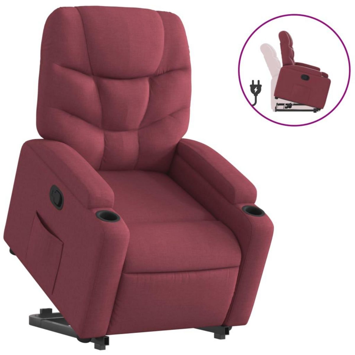 VIDAXL Fauteuil inclinable rouge bordeaux tissu
