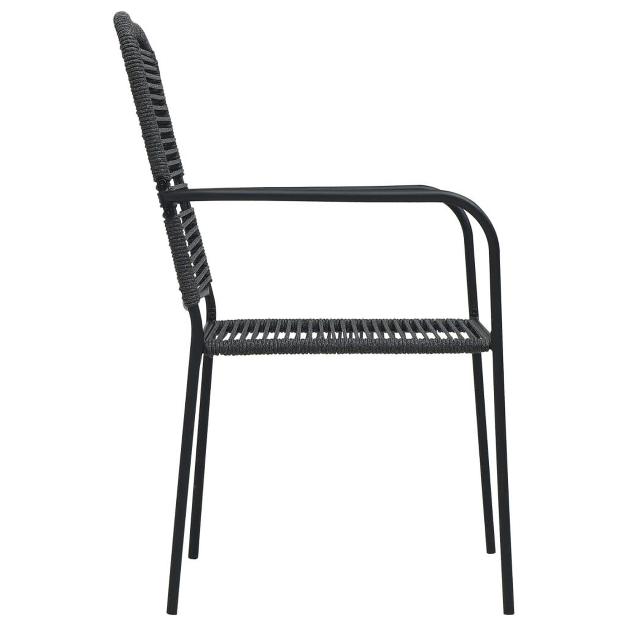 Voir la diapositive 4 : VIDAXL Chaises de jardin lot de 2 corde en coton et acier noir