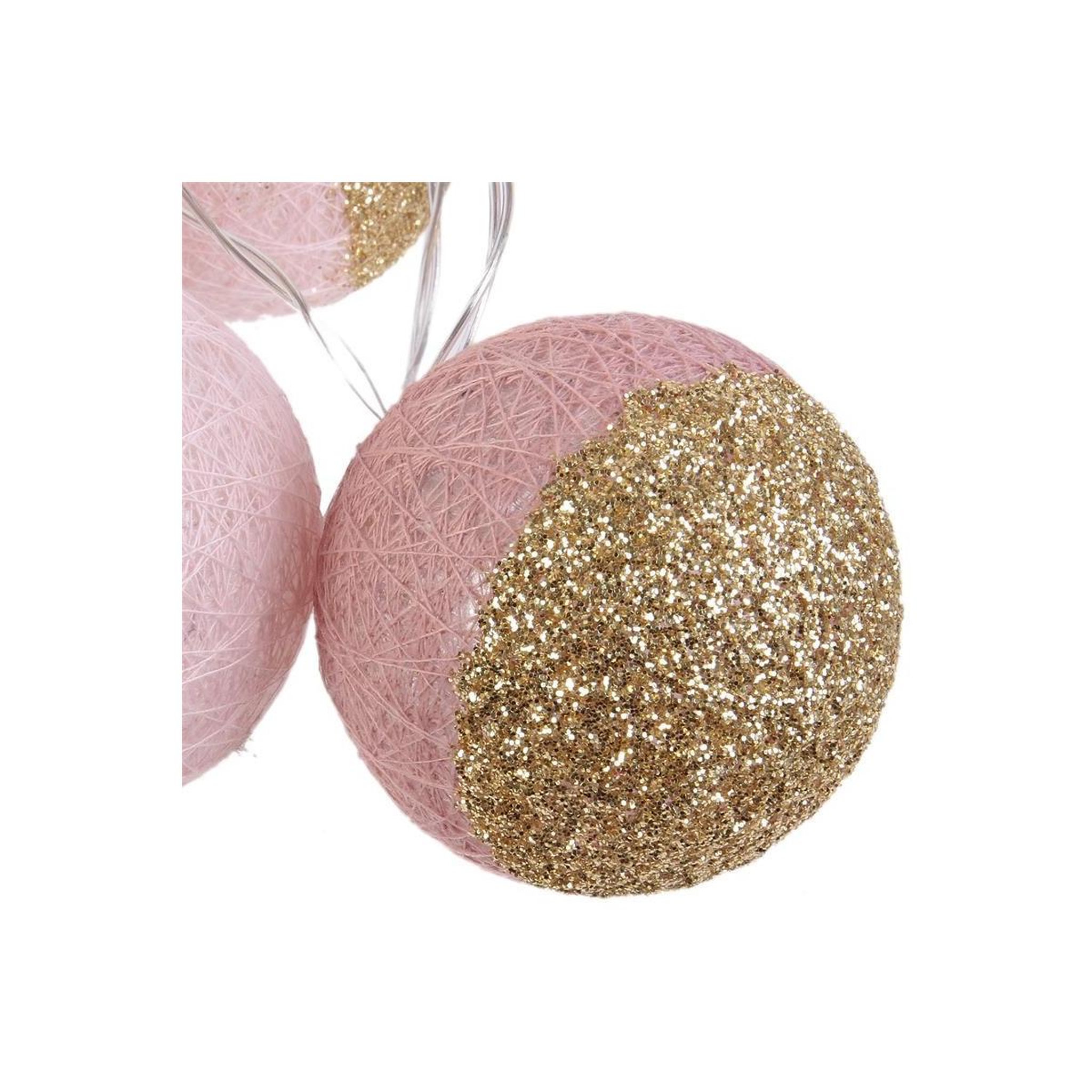 Voir la diapositive 2 : The Home Deco Factory Guirlande lumineuse à led  10 boules  192cm rose & or