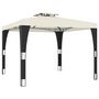 Voir la diapositive 2 : VIDAXL Tonnelle a double toit creme 2,98x2,98 m acier